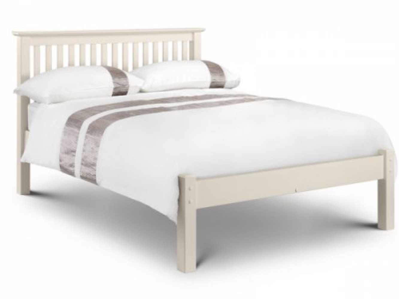 Cama blanca Barcelona con estribo bajo