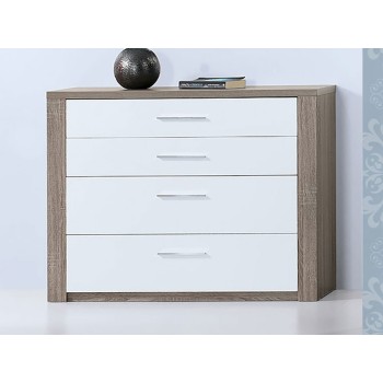 Como Grey Oak/White 4 dr. Chest  Como Grey Oak/White 4 dr. Chest