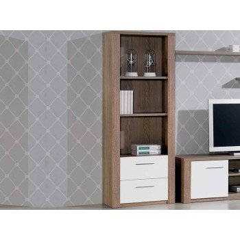 Bibliothèque Como Chêne Gris/Blanc avec 2 Tir. Bibliothèque Como Chêne Gris/Blanc avec 2 Tir.