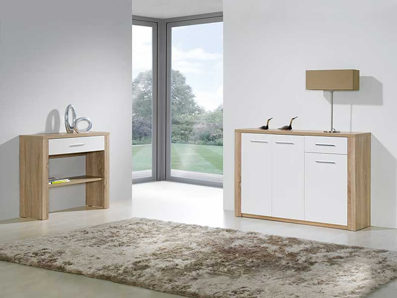 Como Natura Oak/White Shoes Cabinet