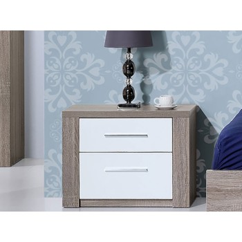 Table de Chevet Como Chêne Gris/Blanc Table de Chevet Como Chêne Gris/Blanc