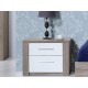 Como Grey Oak/White Bedside Table 