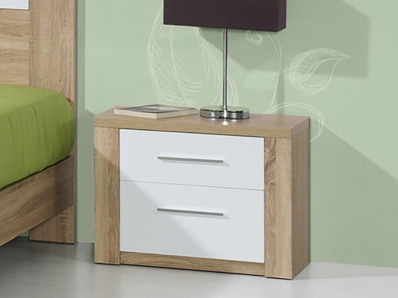 Como Natura Oak/White Bedside Table