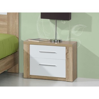 Table de Chevet Como Chêne Naturel/Blanc Table de Chevet Como Chêne Naturel/Blanc