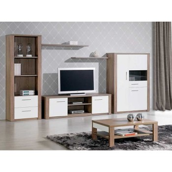 Bibliothèque Como Chêne Gris/Blanc avec 2 Tir. Bibliothèque Como Chêne Gris/Blanc avec 2 Tir.