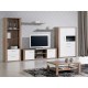 Como Grey Oak/White Bookcase with 2 Dr.