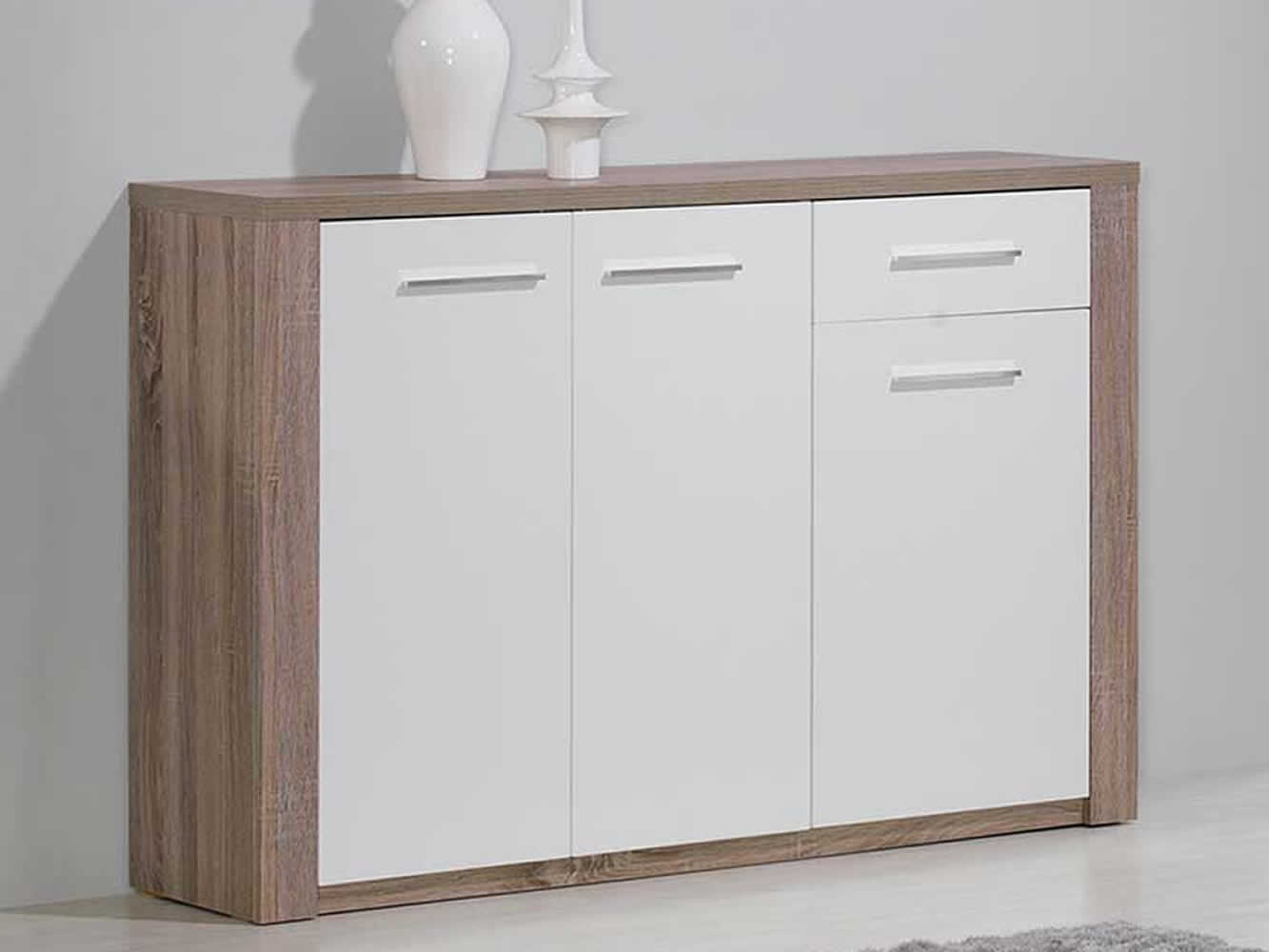 Como Grey Oak/White Shoes Cabinet