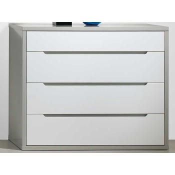 Cómoda Venice Cinza/Branco 4 gav. Cómoda Venice Cinza/Branco 4 gav.