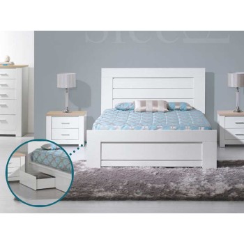 Ensemble de 4 Tiroirs pour Lit Florence Chêne/Blanc Ensemble de 4 Tiroirs pour Lit Florence Chêne/Blanc